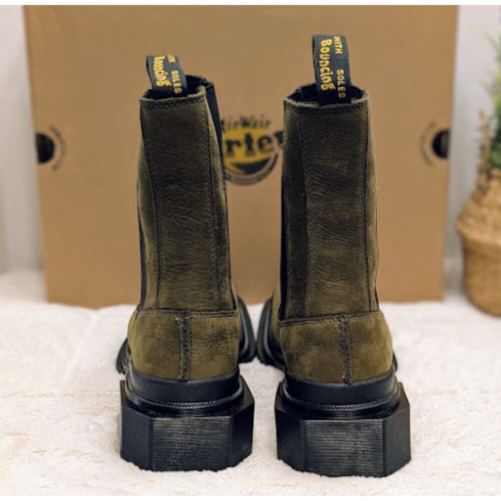 Dr. Martens Olive Maybole Square Toe Buttersoft Leather Chelsea Boots UK 7 NIB - Picture 7 of 13